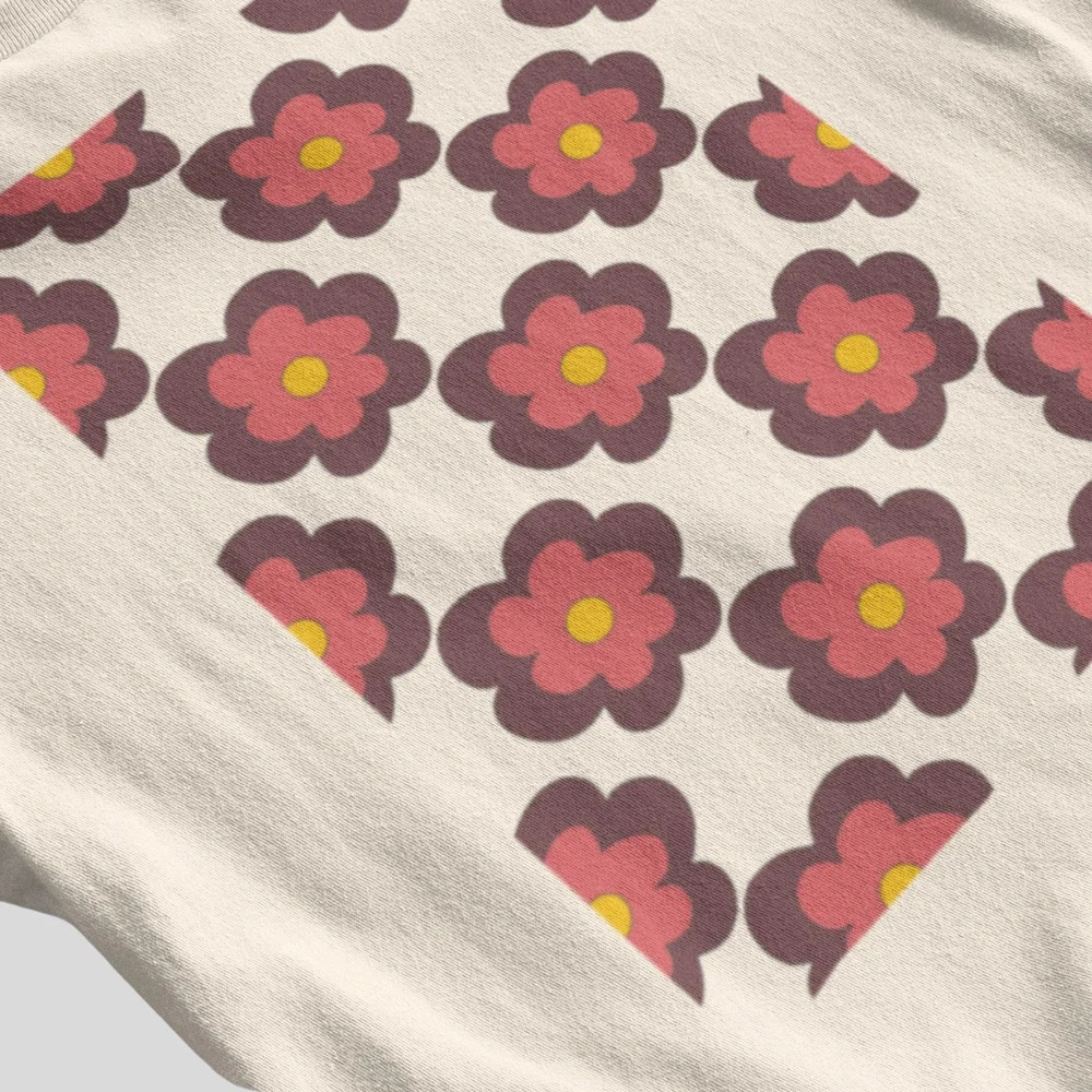 Retro Pink Mauve Flower Vintage Tee